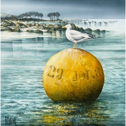 Digigraphie® en toile canvas avec  cadre de bernard Morinay : Jonathan attend