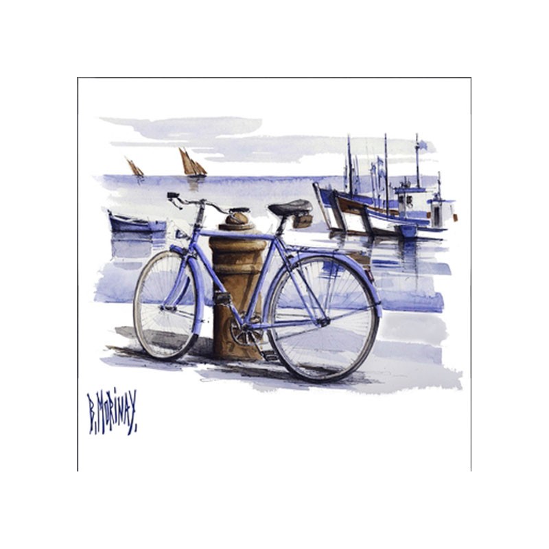Digigraphie® en toile canvas avec cadre de bernard Morinay : Bicyclette bleue Digigraphie® en toile canvas avec cadre de bernard Morinay : Bicyclette bleue