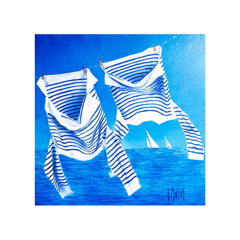 Digigraphie® en toile canvas avec cadre de bernard Morinay : Les Marinières Digigraphie® en toile canvas avec cadre de bernard Morinay : Les Marinières