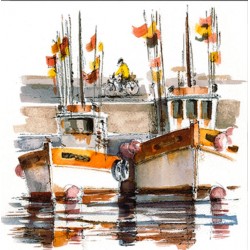 Digigraphie® en toile canvas avec  cadre de bernard Morinay : Ocre rouille