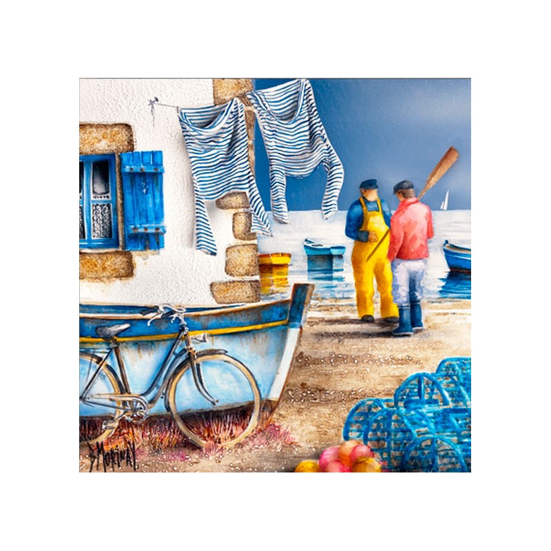 Digigraphie® en toile canvas avec cadre de bernard Morinay : Près des casiers Digigraphie® en toile canvas avec cadre de bernard Morinay : Près des casiers