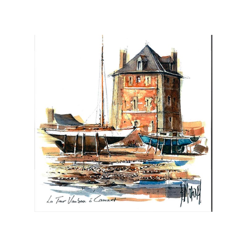 Digigraphie® en toile canvas avec  cadre de bernard Morinay : Tour Vauban