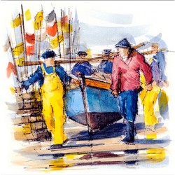 Digigraphie® en toile canvas avec  cadre de bernard Morinay : Sortie d'eau
