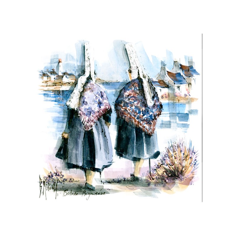 Digigraphie® en toile canvas avec cadre de bernard Morinay : balade bigoudene Digigraphie® en toile canvas avec cadre de bernard Morinay : balade bigoudene