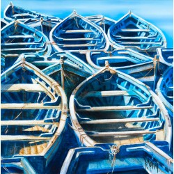 Digigraphie® en toile canvas avec  cadre de bernard Morinay : Bleu Turquoise